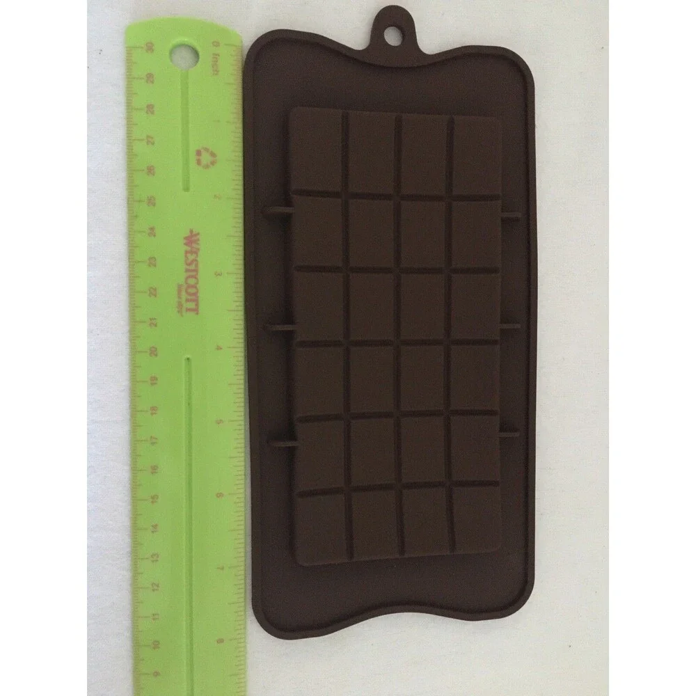 4 New Silicone Chocolate Mold Slab Square Letter Numbers Heart Party Supplies